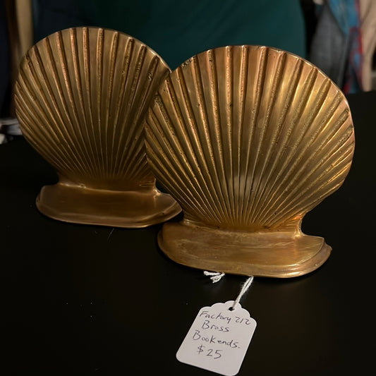 Brass Sea Shell Bookends